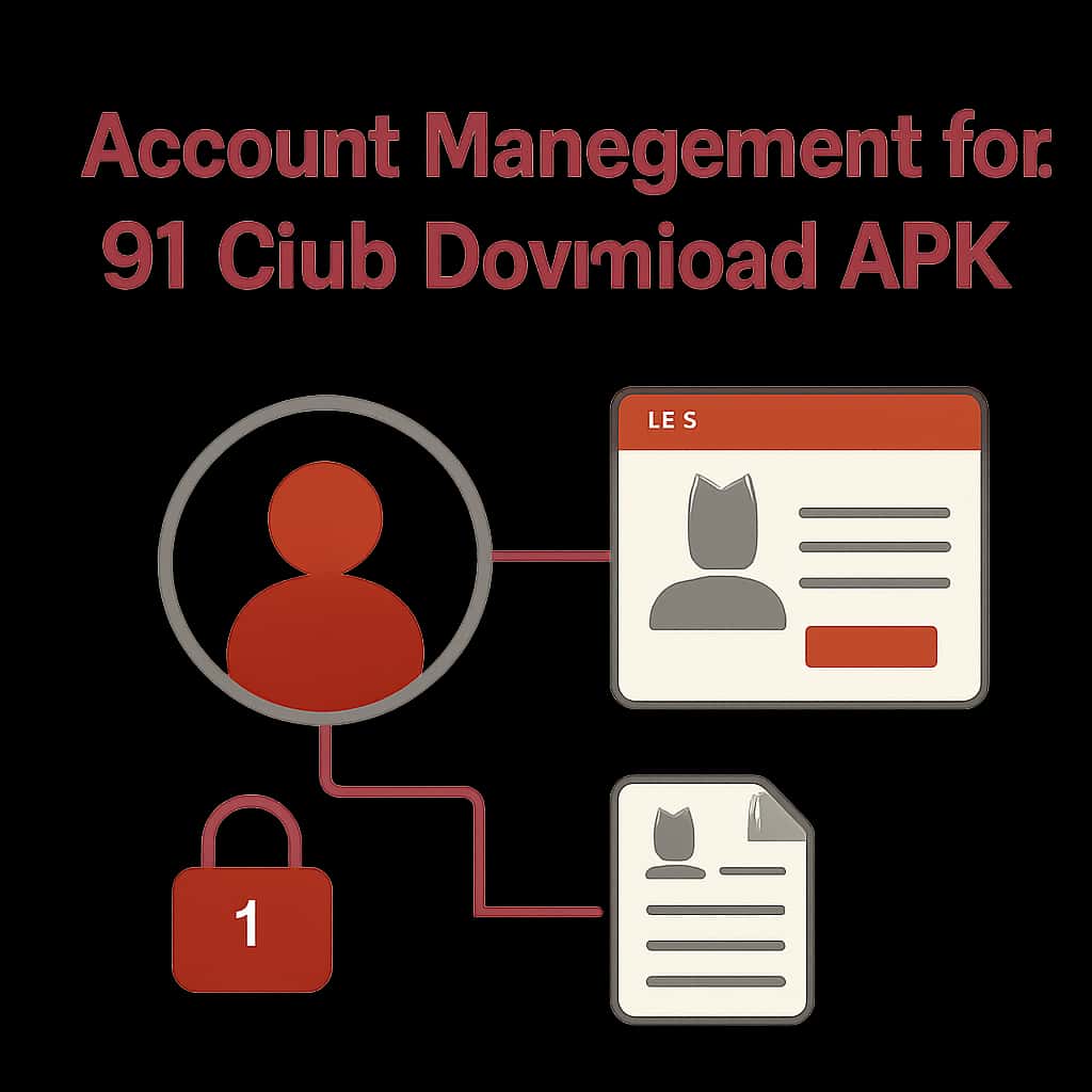 An educational diagram on account management features for 91 Club Download APK.