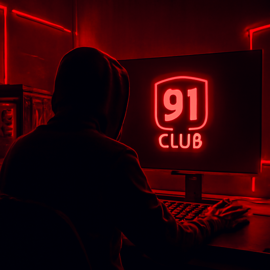 Illustration detailing security steps for 91 Club Download APK.