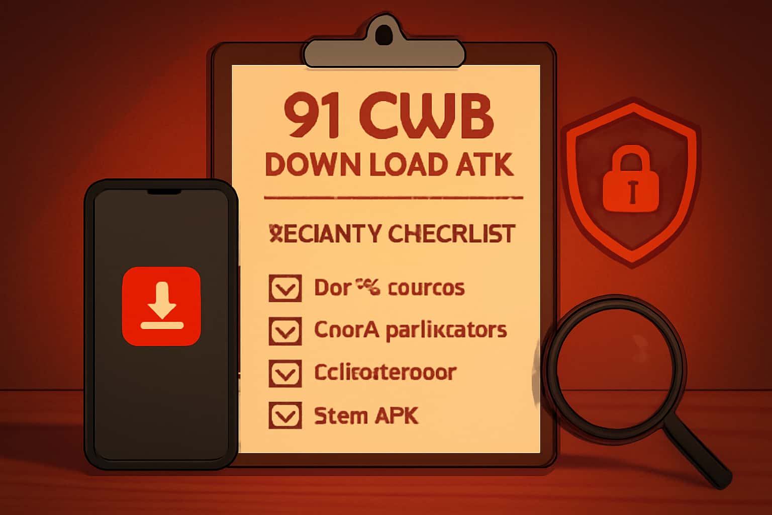 Informational scene depicting security measures for 91 Club Download APK.
