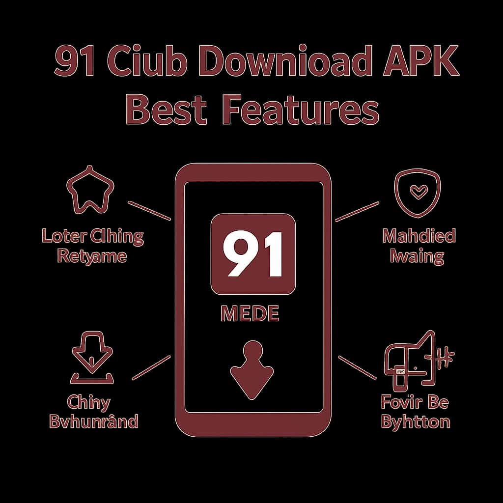 A diagram illustrating the main features of Best 91 Club Download APK.